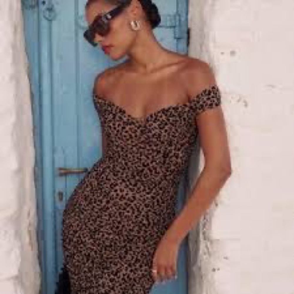 Majorelle Leopard Midi Dress - NWOT XS